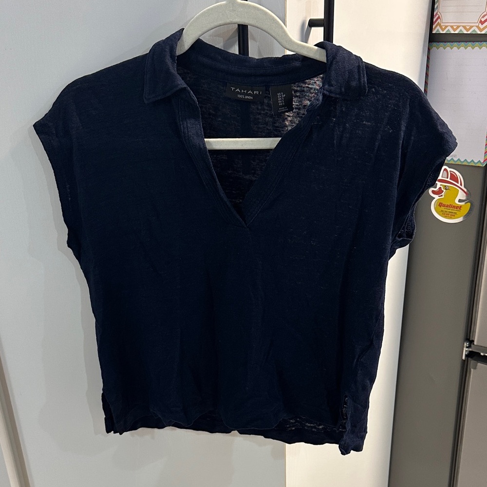Tahari Deep Blue Blouse